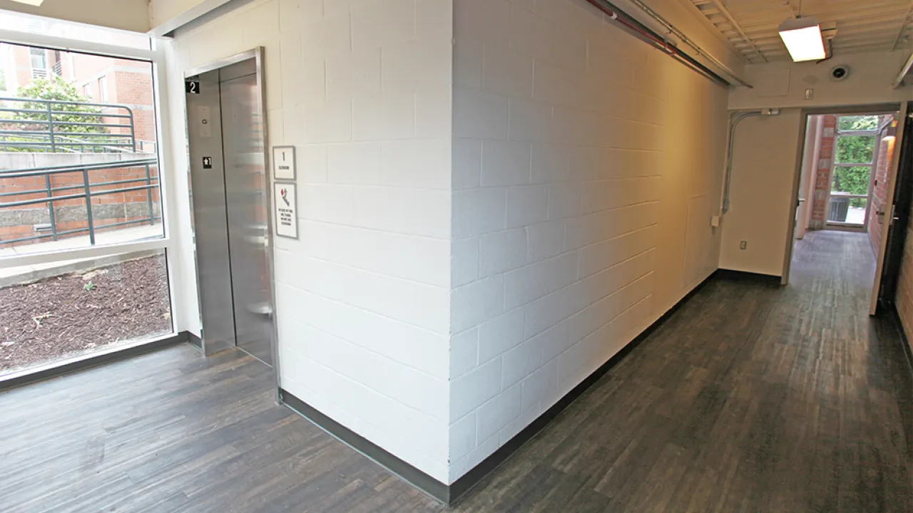 photo of the entry in Elm Hall