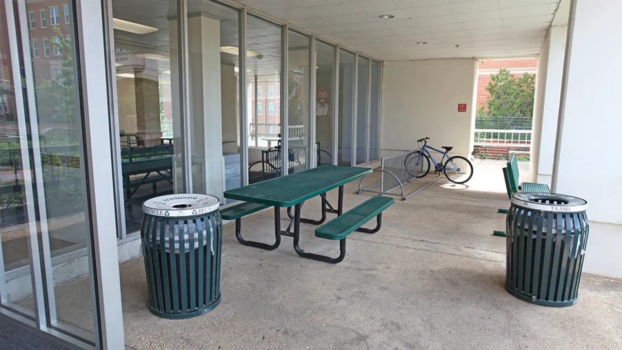 photo of the bike rack at Sanford