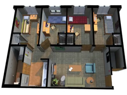 Hunt, 4-4 Suite Floor Plan
