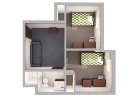 Miltimore, 2-2 Suite Floor Plan