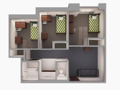 Miltimore, 3-3 Suite Floor Plan