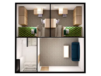 Oak, 2-2 Suite Floor Plan